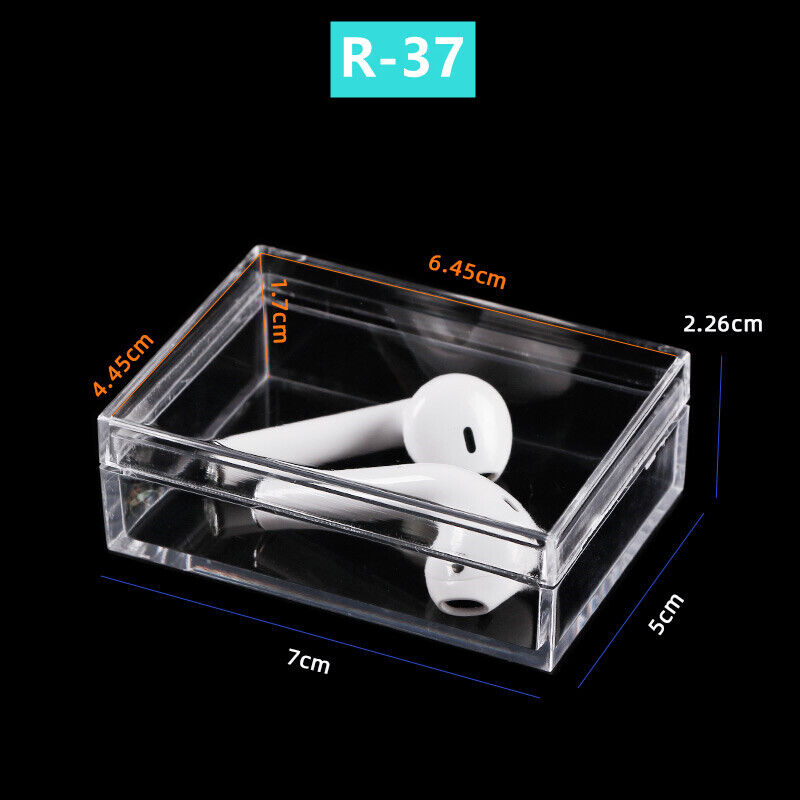 Set of 10 transparent 70x50mm PS storage cases with lid & base for toolbox organization.