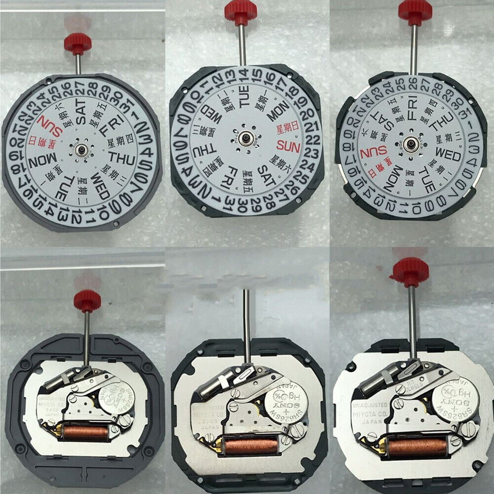 Miyota 2405 Japan Quartz Movement watch accessory with dual Chinese English dial, precise timekeeping by Miyota.