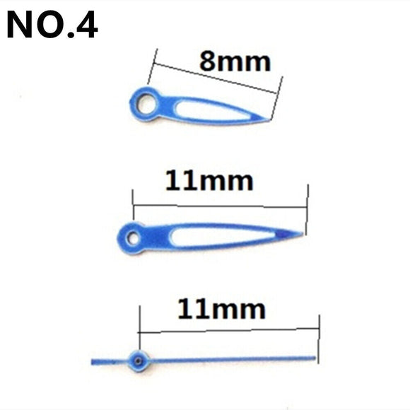 Blue Green Lume Arrow Pointed Watch Hands for Miyota 2035 Movement