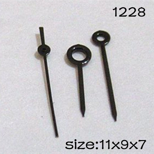 Black watch hands set for Miyota 2035 movement, lengths 11mm, 9mm, 7mm ? NO.1228, precision fit.