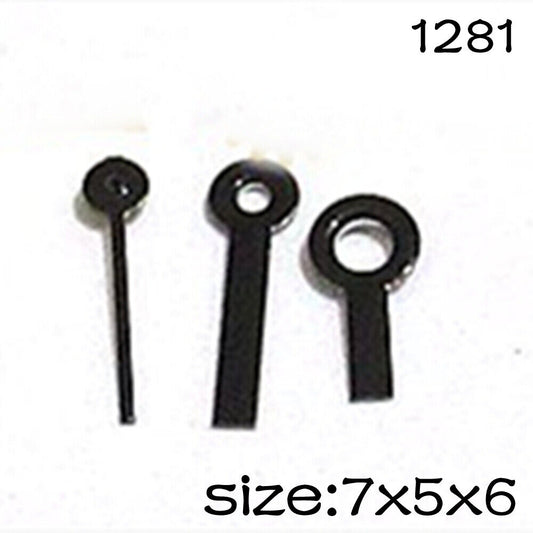 Black watch hands set for Miyota 2015 movement, 7mm/5mm/6mm lengths, stylish and precise NO.1281.