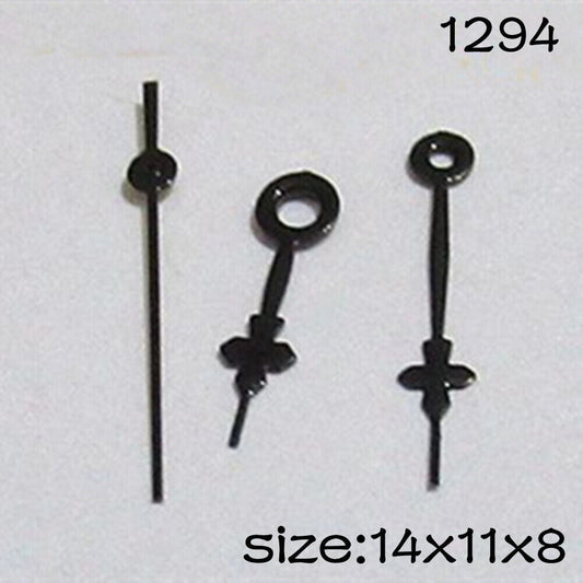 Black watch hands set for Miyota 2015 movement, sizes 14mm/11mm/8mm by NO.1294, precise fit accessory.