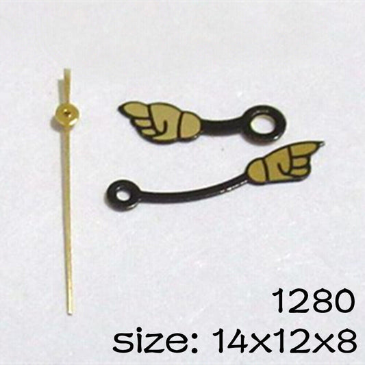 Set of Miyota 2015 watch hands in black with 14mm/12mm/8mm lengths for precise timekeeping.
