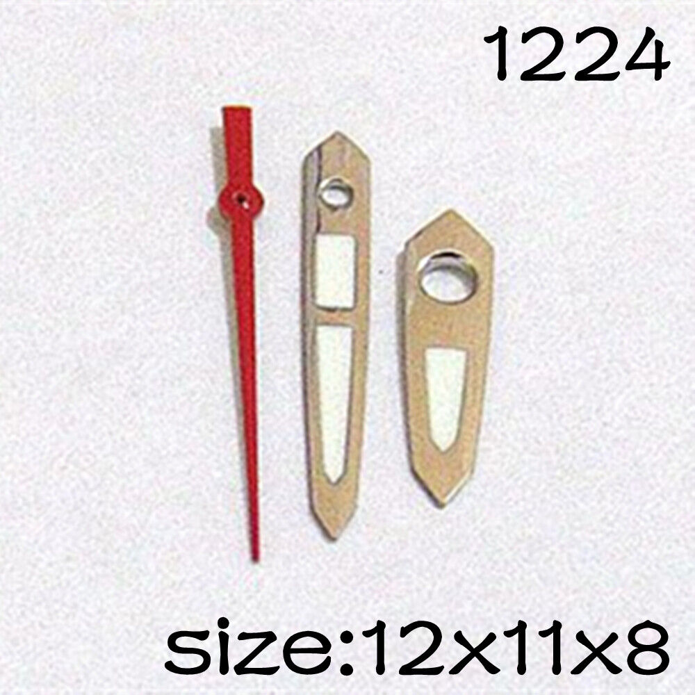 Luminous watch hands set for Miyota 2115 movement, sizes 12mm, 11mm, 8mm by #1224.