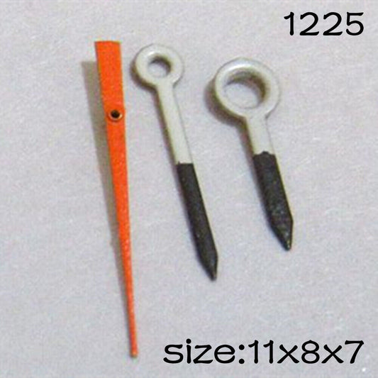 Black watch hands set for Miyota 2035 movement with 11mm, 8mm, 7mm lengths, branded NO.1225.