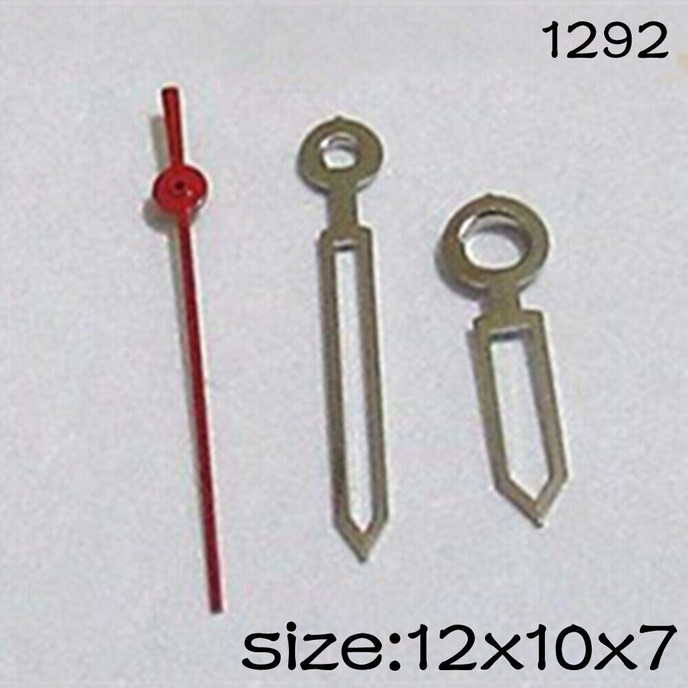Silver watch hands set for Miyota 2015 movement, 12mm/10mm/7mm lengths, brand NO.1292, precise fit accessory