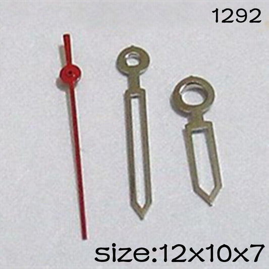 Silver watch hands set for Miyota 2015 movement, 12mm/10mm/7mm lengths, brand NO.1292, precise fit accessory
