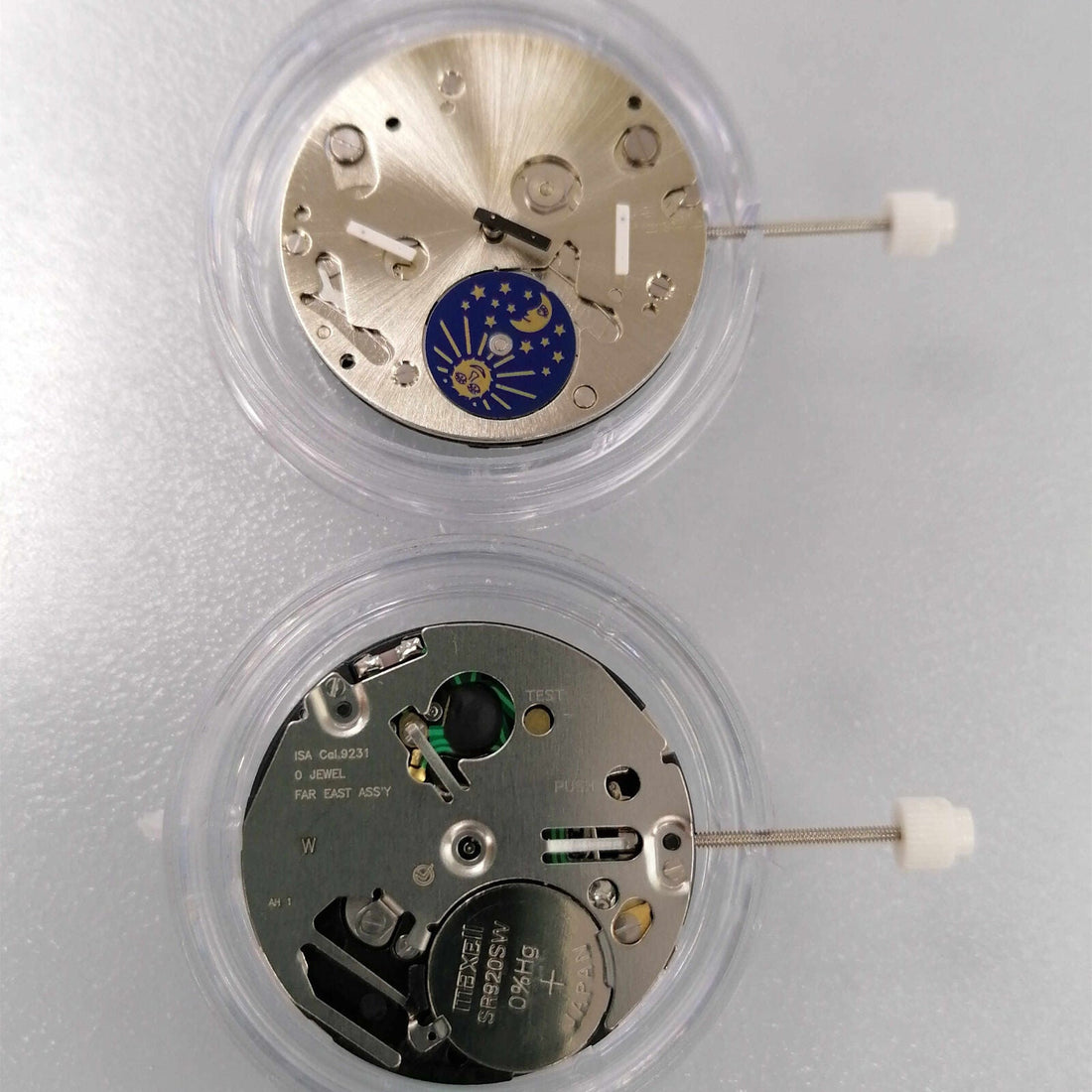 ISA 9231 quartz movement with 3 hands for precise watch repair and maintenance.