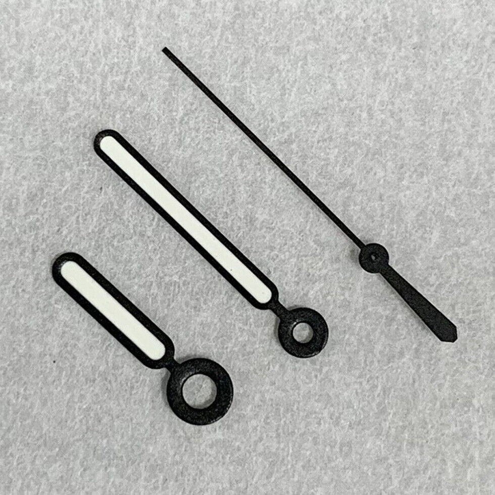 Green luminous watch hands set with black trim for NH35A/NH36A movement, BB11 brand precision.