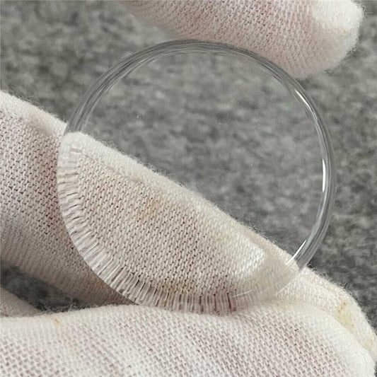 Plano-convex 30.5x5.6mm sapphire watch glass, durable and scratch-resistant for universal watch repairs.