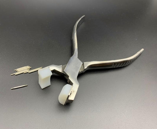 Spring shaft pliers, steel tool for watchband and bracelet ear rod connection, precise repair accessory.