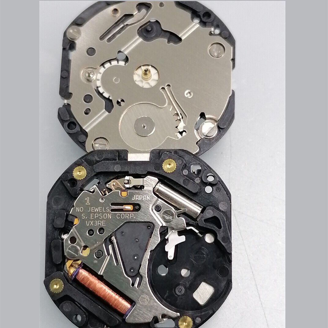 Hattori Epson VX3RE quartz movement for watches, precision Japanese-made replacement part.