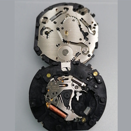Hattori Epson VX7PE quartz watch movement, precision Japan-made component for watch repair.