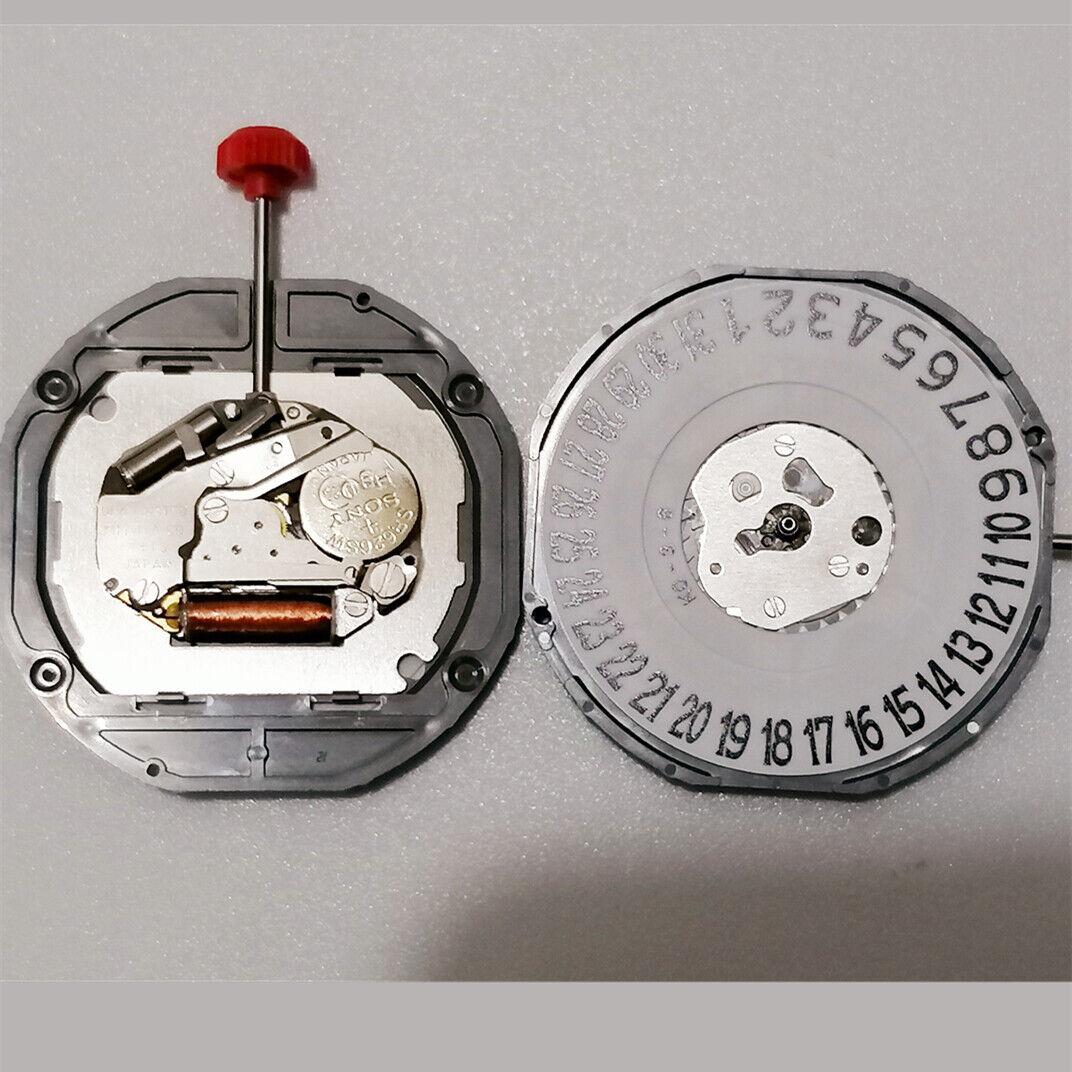 Quartz movement Miyota 2415 with 3 hands and date at 3, reliable watch mechanism by Miyota.