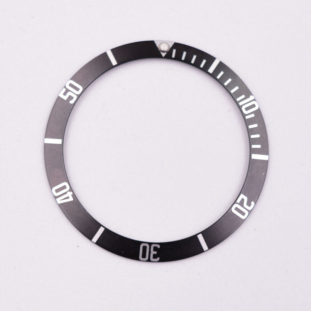 Black 39.5mm aluminium bezel insert for automatic SUB/GMT watch, durable and stylish replacement accessory.