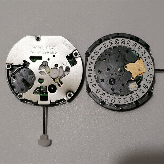 Sunon PE48 quartz watch movement with 2 hands and small second at 6 o'clock for precise timekeeping