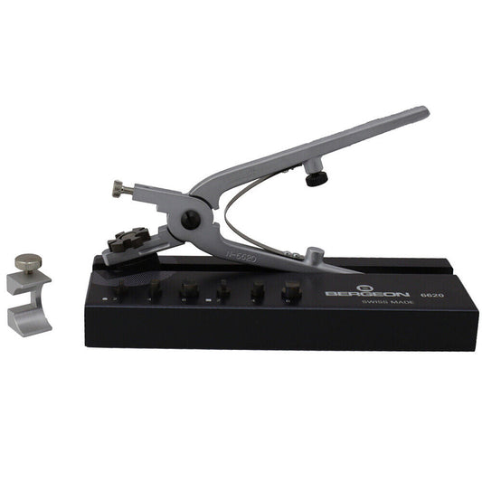 Bergeon 6620 precision watch band notching pliers for detailed strap adjustments and repairs.