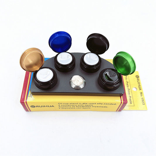 Die-cast alloy oil cup stand with 4 containers for precise watch repair by brand 30180.