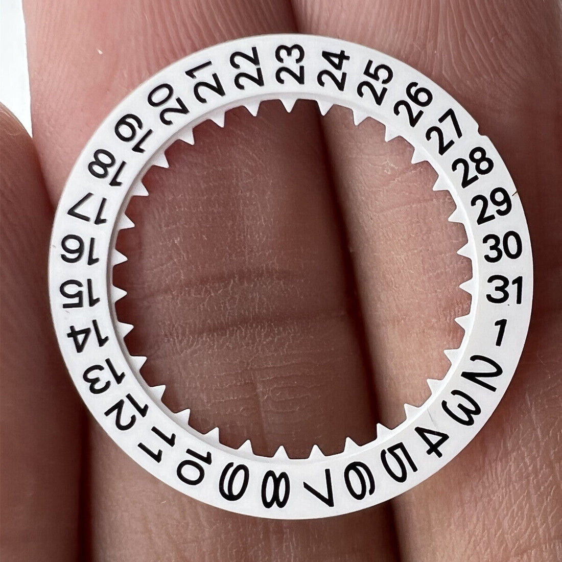 Watch date disk wheel showing numbers for YN55 YN56 movement, precise date@3 display