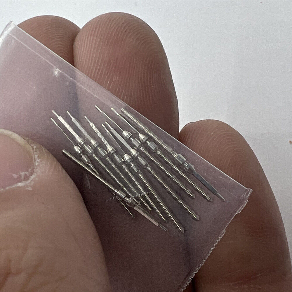 Set of 10 Mingzhu winding stems for 2813 8205 watch movements, precise replacement parts.