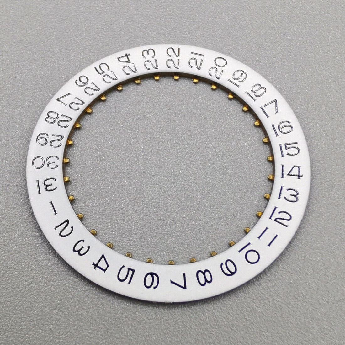 Black font white date disk wheel for ETA2836 movement, date display at 3 o'clock, watch part accessory.