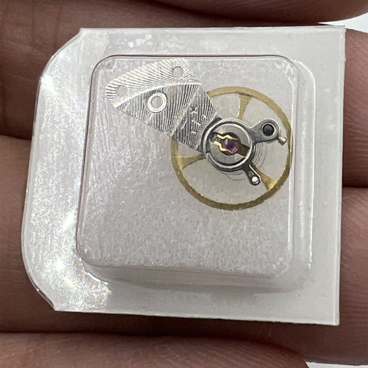 Complete balance wheel with splint for Tianjin Seagull ST16 watch movement, precision China-made component.