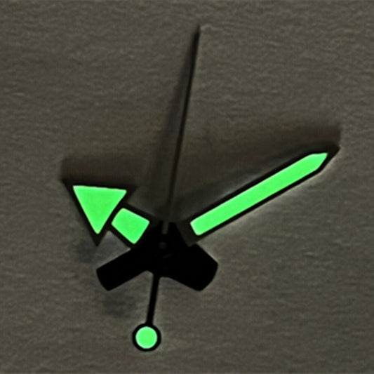 Arrow shape C3 super green luminous watch hands, compatible with SKX/SBBN NH35 NH36 movements, for precise timekeeping.