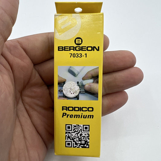 Bergeon 7033 Rodico cleaning putty for watchmakers, removes dirt from delicate watch parts.