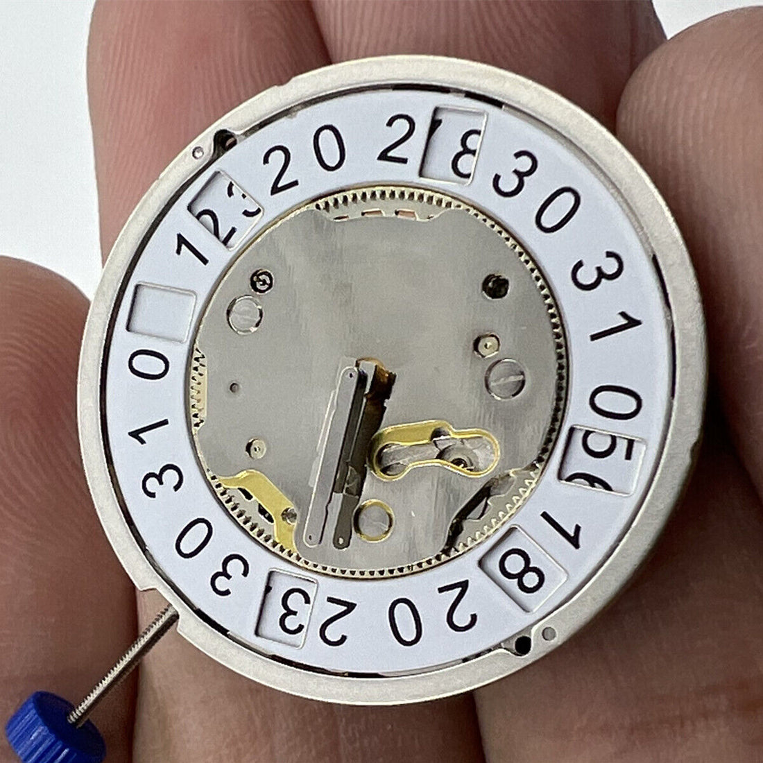 Ronda 5040B Swiss quartz watch movement with chronograph function and durable construction.