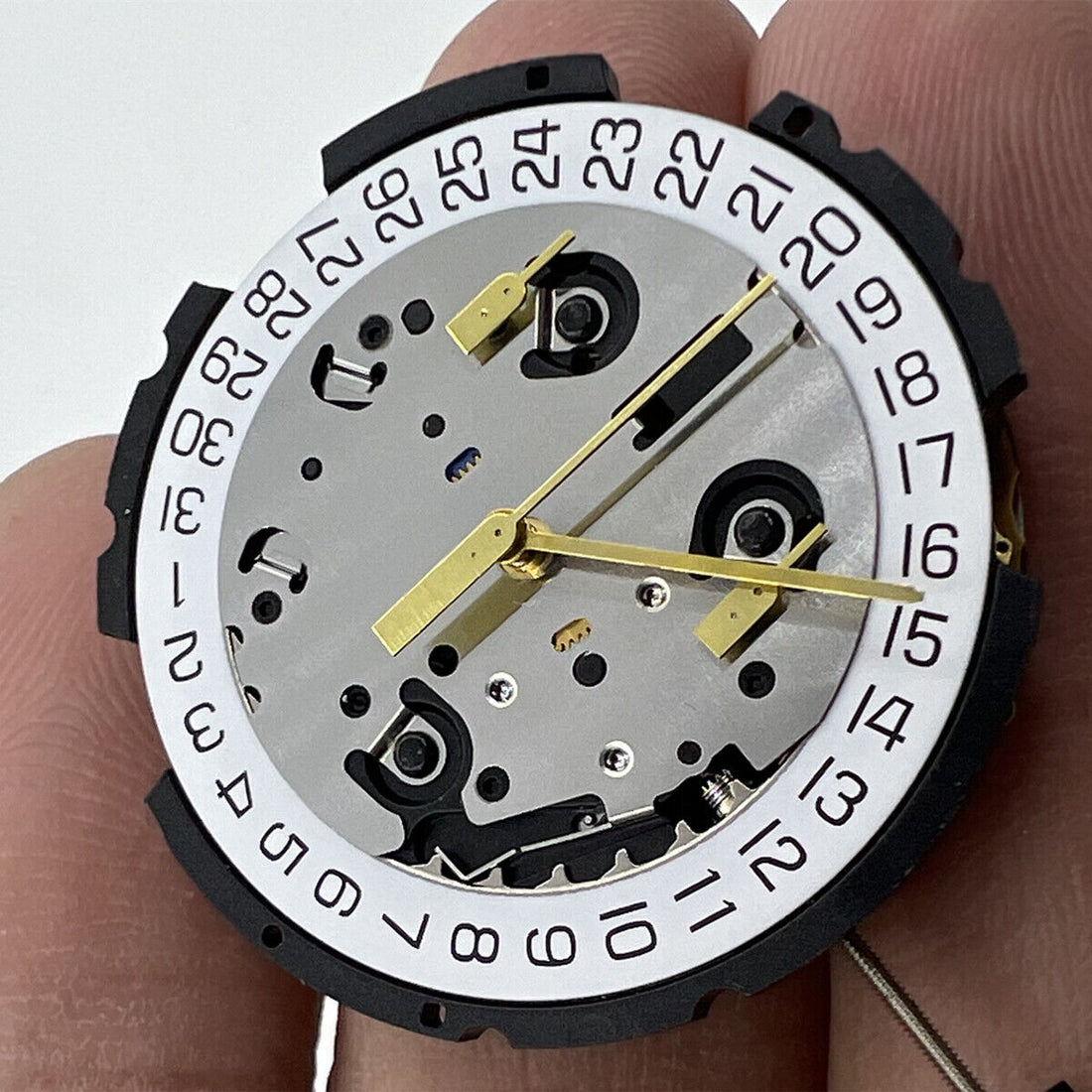ETA G10.212 Swiss quartz watch movement with date at 3 o?clock, 3-hand precision by ETA.