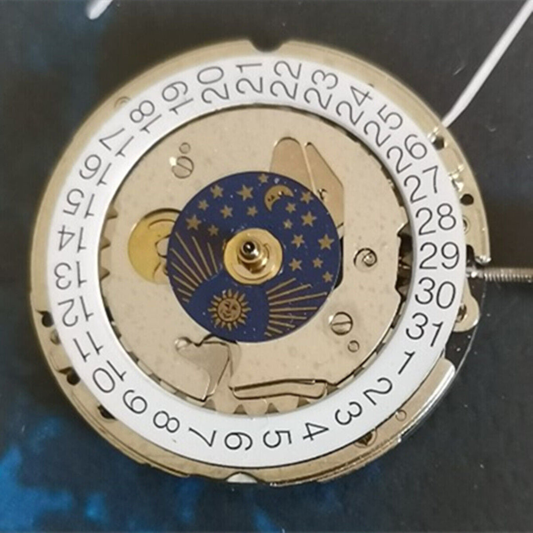 ISA 1198 Swiss quartz movement for Moon Star Phase watch repair, precise timing component