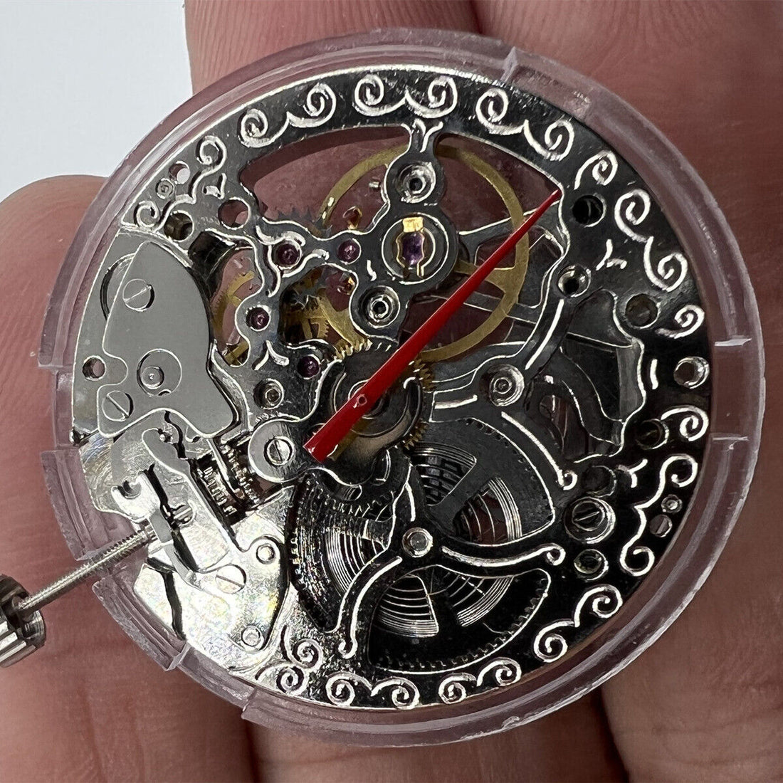 TY2807 skeleton automatic watch movement by China Made, T16 replacement for precise mechanical timekeeping.