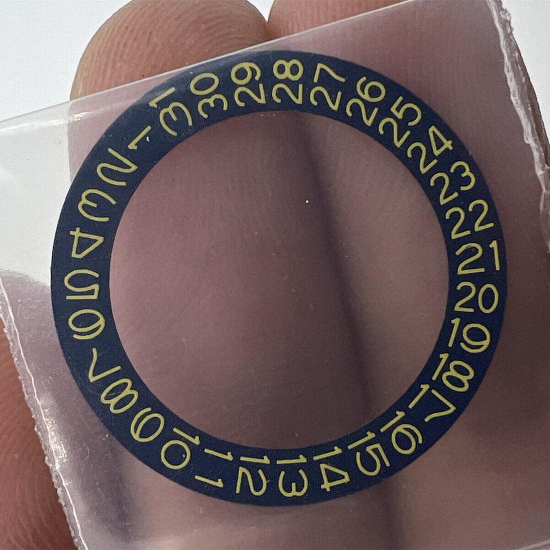 Denim blue background date wheel with yellow font for Miyota NH35 NH36 watch movement