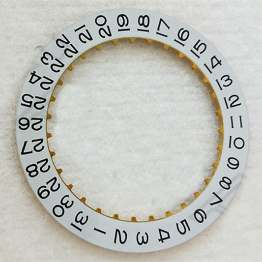 White date wheel overlay for ETA2824 watch movement, date display at 3 o'clock position, generic brand.