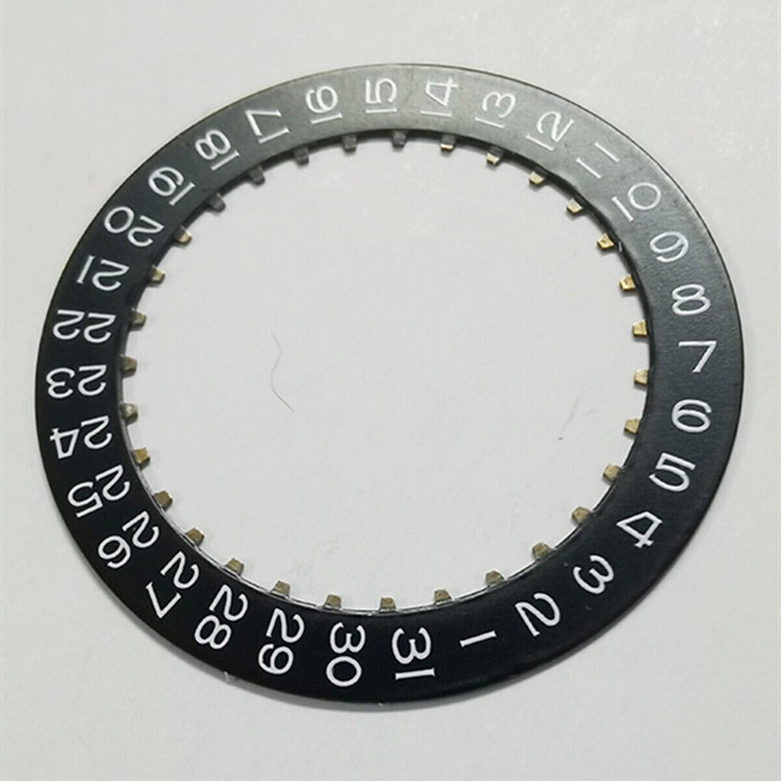 Black date wheel overlay for ETA2824 watch movement, date display at 3 o'clock, generic brand.