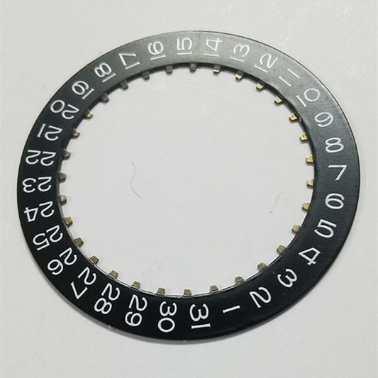 Black date wheel overlay for ETA2824 watch movement, date display at 3 o'clock, generic brand.
