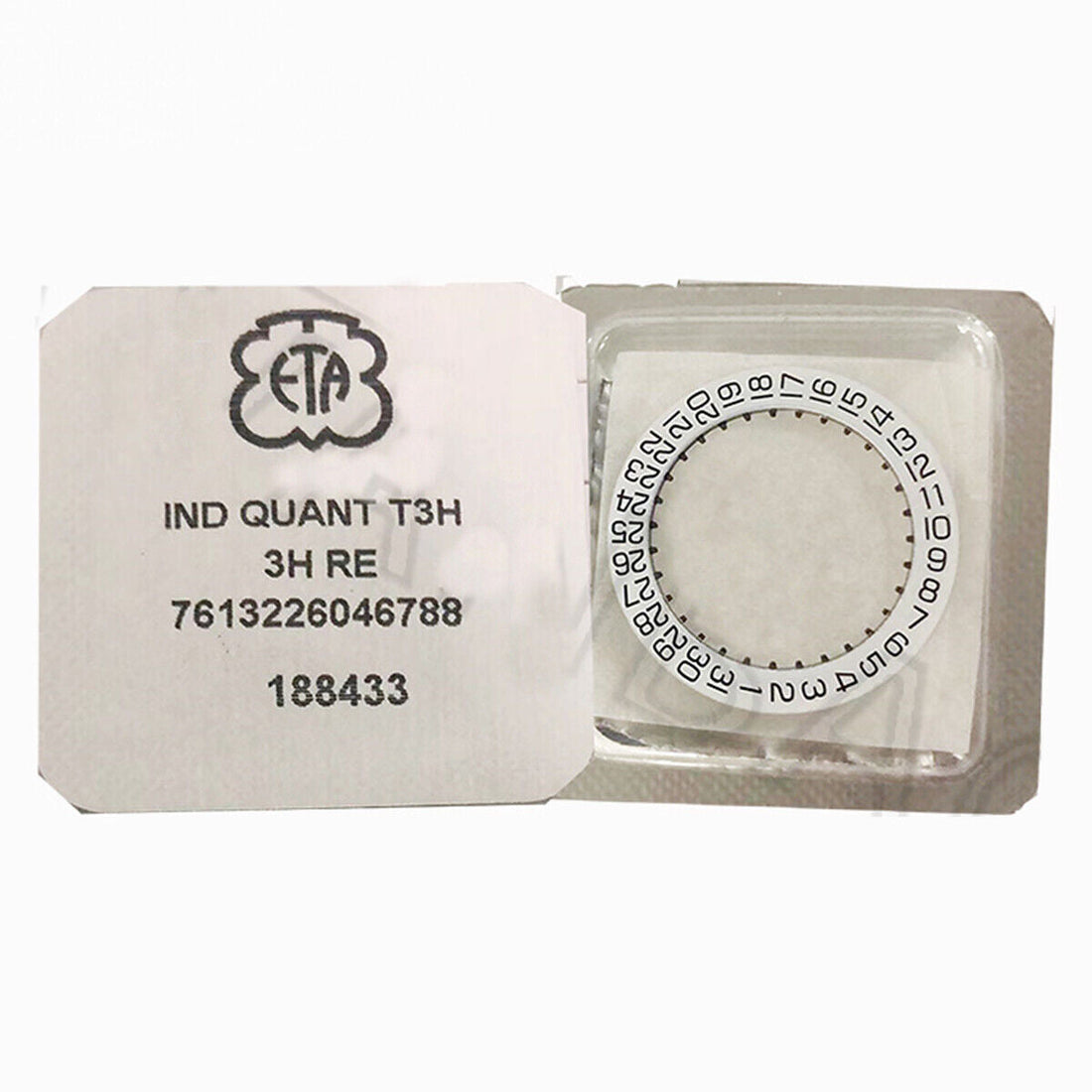 Original white date wheel for ETA2895-2557 movement, date display at 3 o'clock position.
