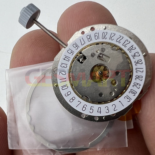 Swiss RONDA 785 golden silver quartz movement for watches, calendar feature, precise timekeeping