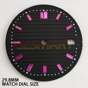 Pink Gemstone Dial Upgrade for NH35 Movement Watch