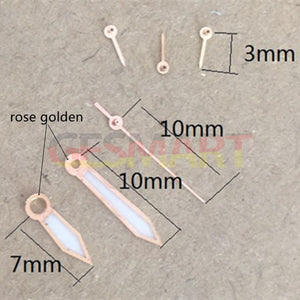 Rose Gold Trim 10mm Luminous Watch Hands for Miyota OS10 OS20 OS22 OS60 OS80