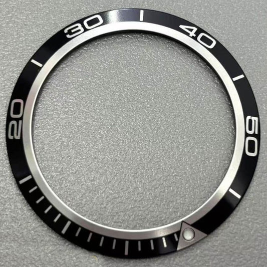 41mm black aluminium alloy bezel insert for Omega Seamaster 600, durable watch accessory replacement.