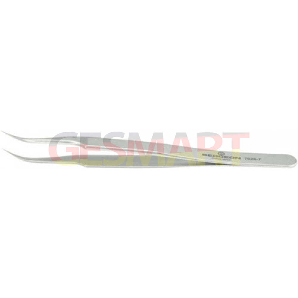 Precision Bergeon 7026-7 Antimagnetic Tweezer with Fine Curved Points