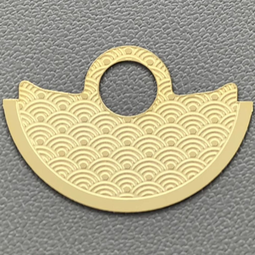 Light golden wave rotor overlay for NH35 NH36 7S26 4R35 watch movements, enhancing movement design.
