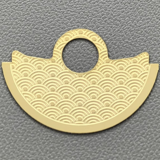 Light golden wave rotor overlay for NH35 NH36 7S26 4R35 watch movements, enhancing movement design.