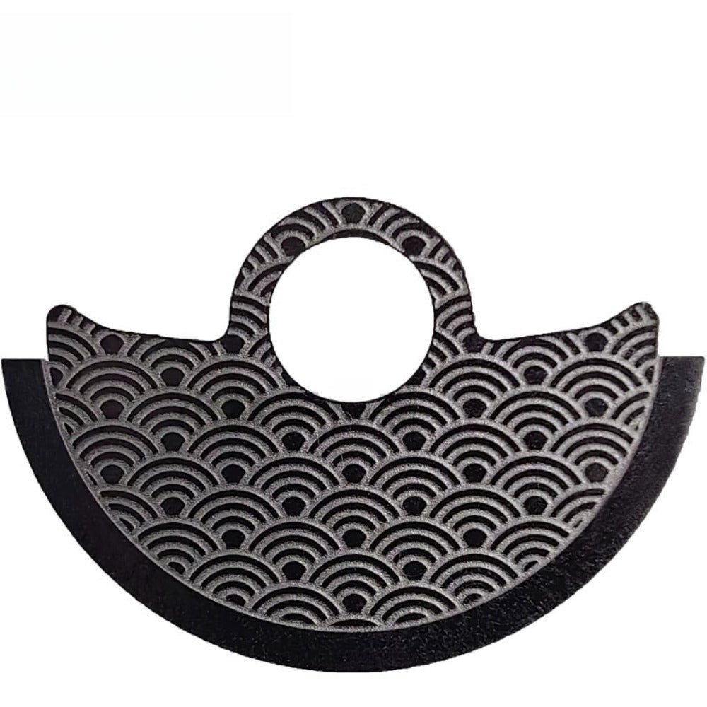 Dark grey wave-patterned metal rotor overlay for NH35 NH36 watch movements, enhancing style and precision.