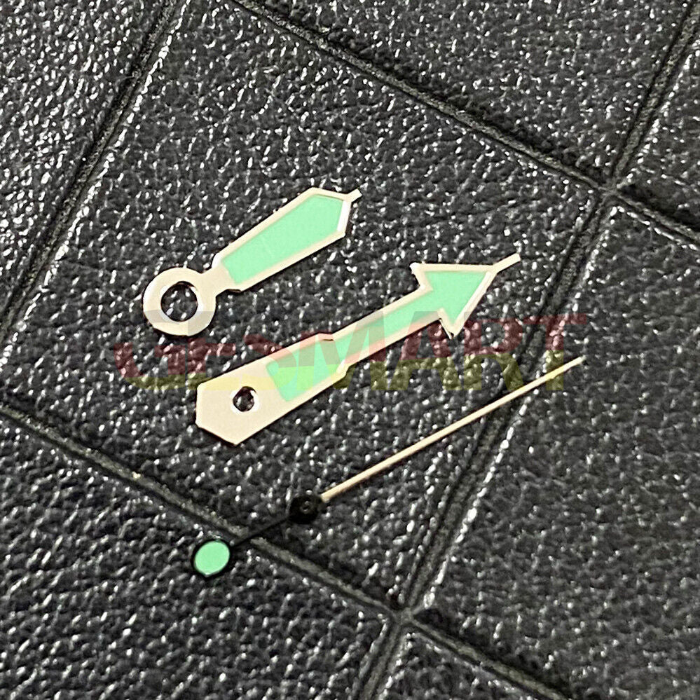 Enhance Your Watch with Green Luminous Silver Trim Hands for NH35/NH36/4R/7S Movement