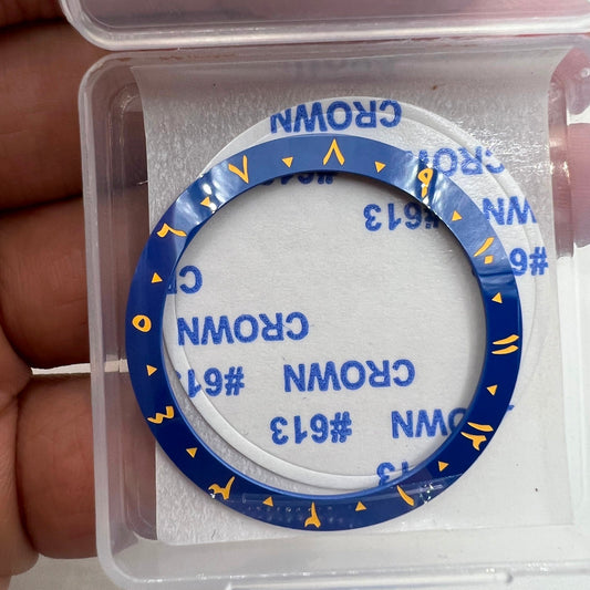 38mm ceramic inclined bezel with Arabic numerals 1-12 for 40mm SUB watch case, durable and stylish.
