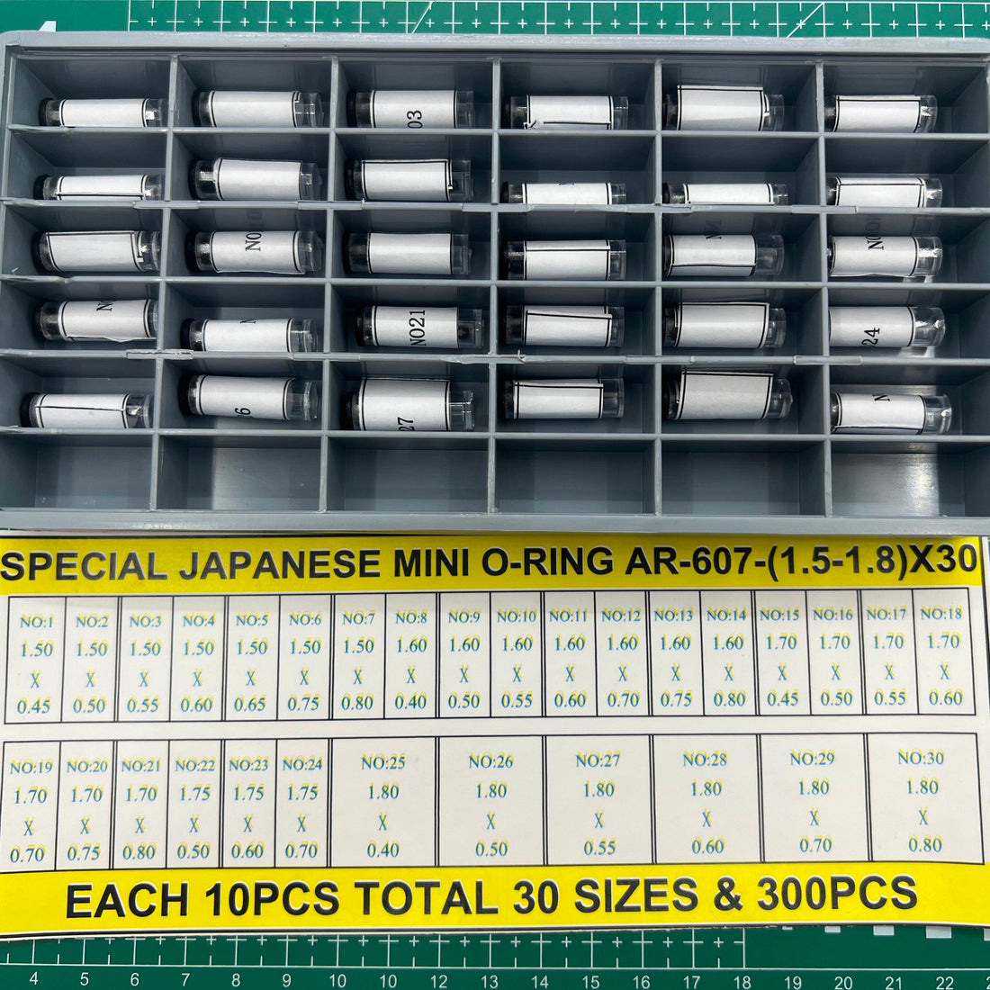 Set of 300 waterproof mini O-rings (1.5-1.8mm) for watch crown seal replacement.