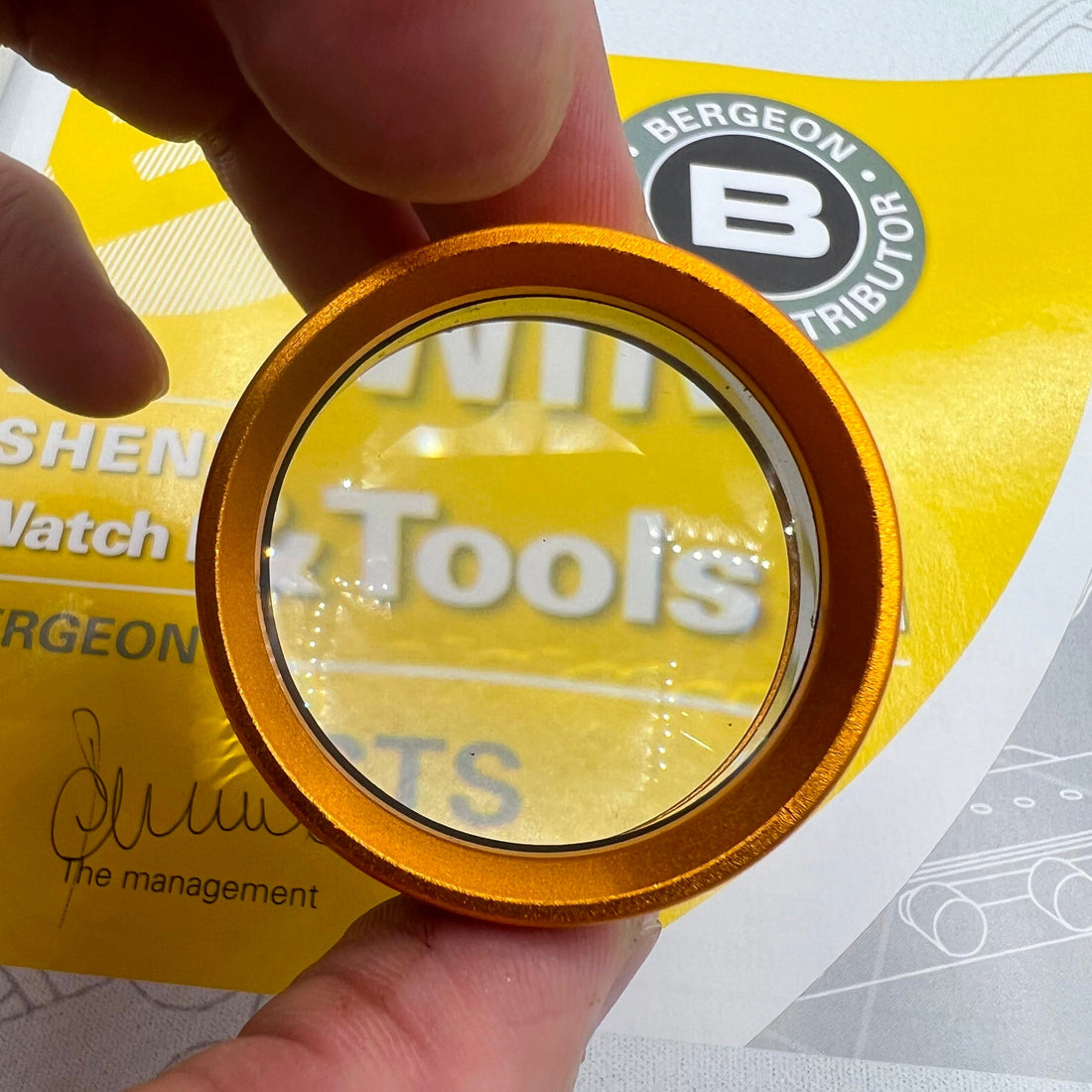 Germany Made Gold 30X magnifier loupe for precise watch repair and jewelry inspection.