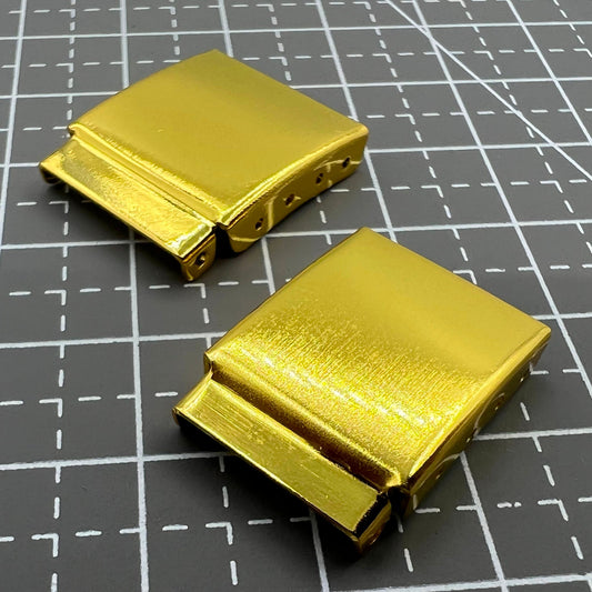 Golden watch strap extender links, 14PCS set, perfect for customizing bracelet length.